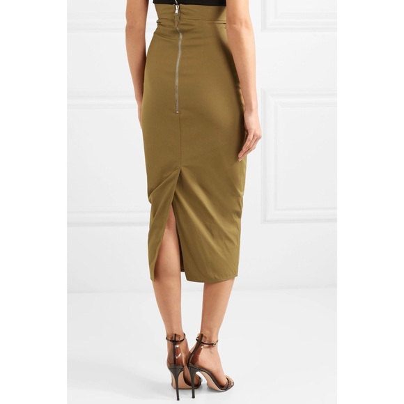 NWT RICK OWENS Army Green Midi Skirt - Picture 3 of 10